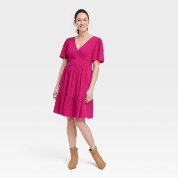 Women's Short Sleeve A-line Dress | Knox Rose | Small - Picture 11 of 12